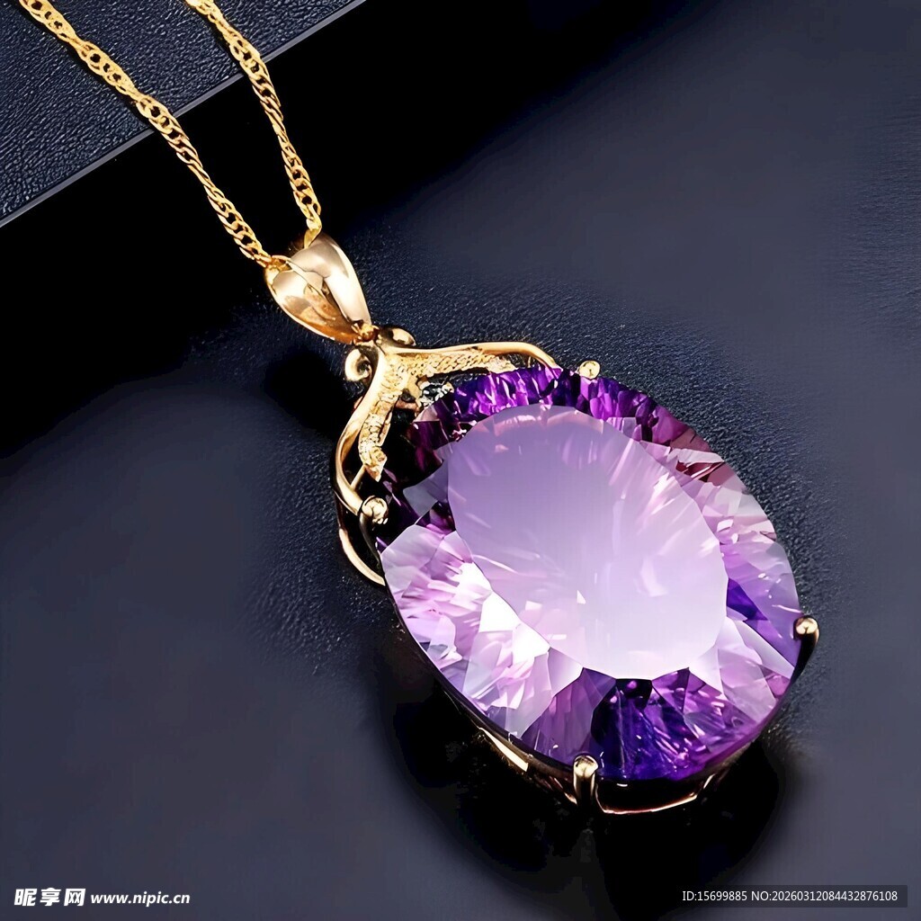 紫晶金项链