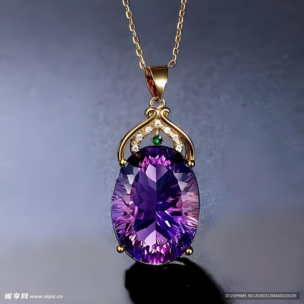 紫晶金项链