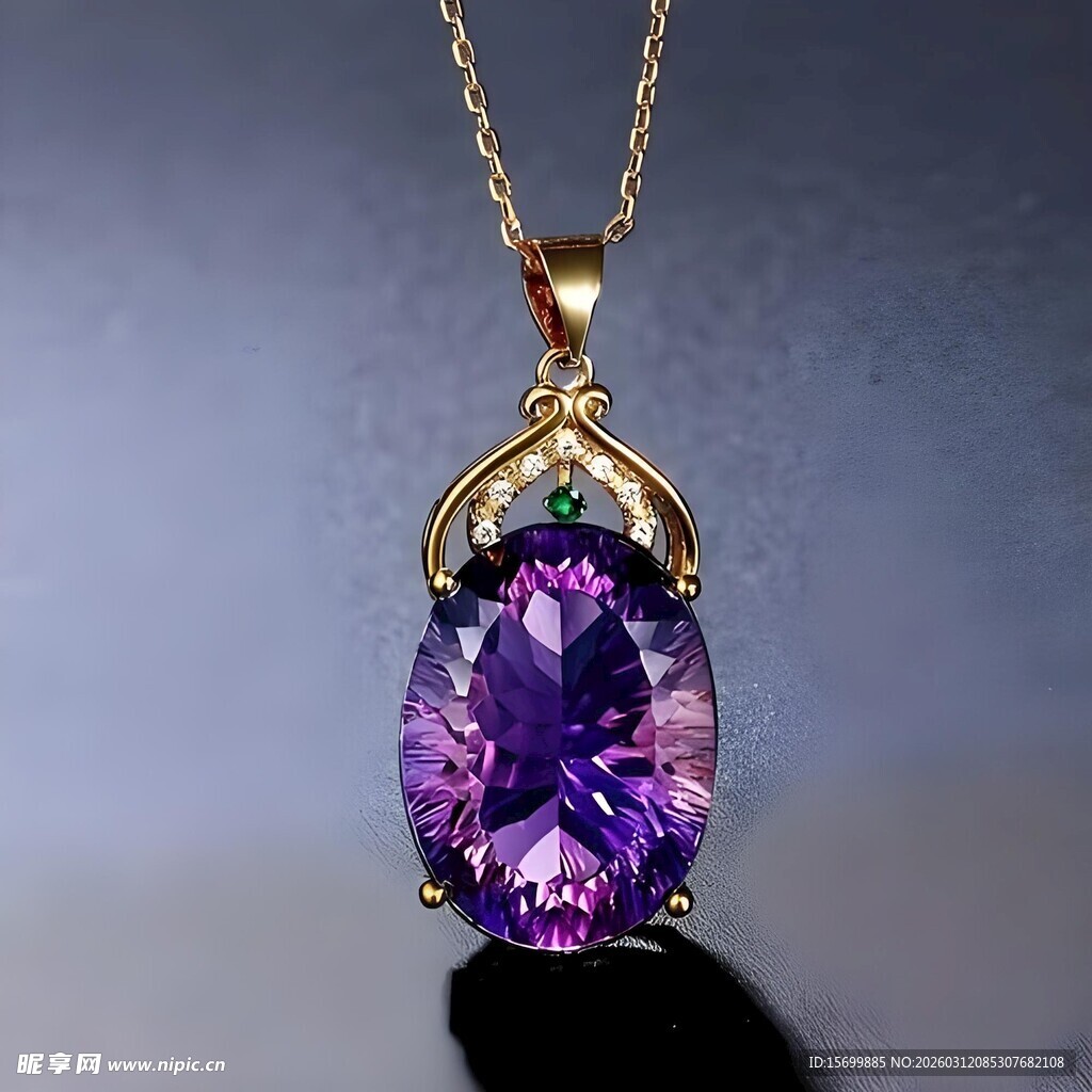 紫晶金项链