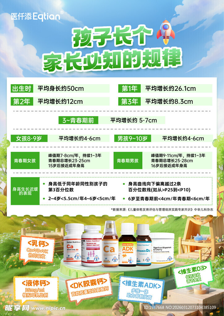 医仟添孩子长个规律