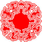 传统红色圆形花纹图案