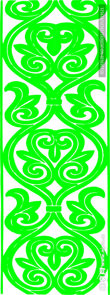 绿色对称花纹图案设计