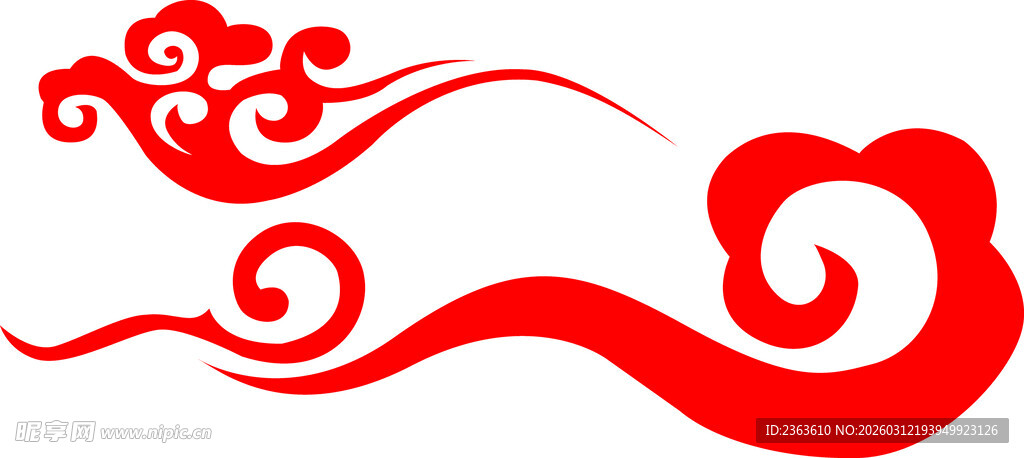 中式传统红色祥云图案
