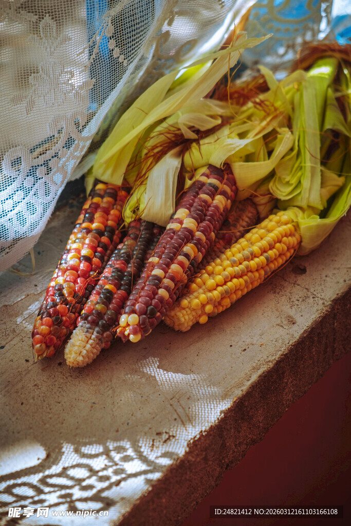 烤玉米与蔬菜串
