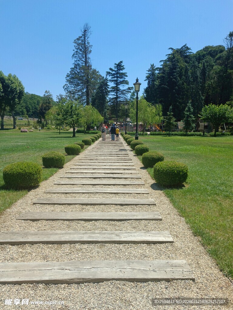 花园中的石板小径