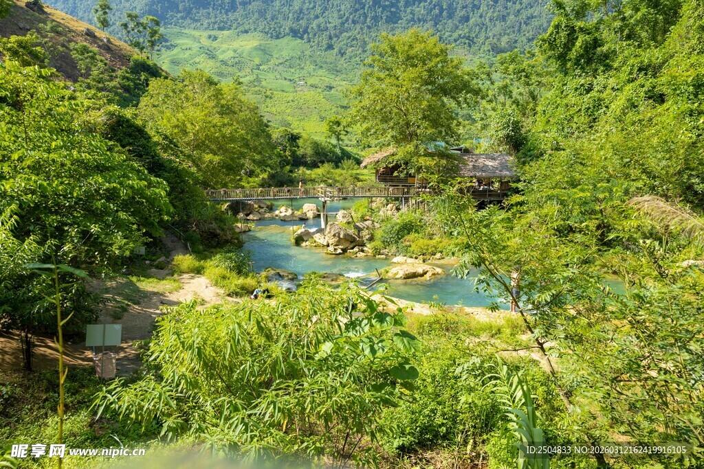 山间幽潭 绿意环绕美景