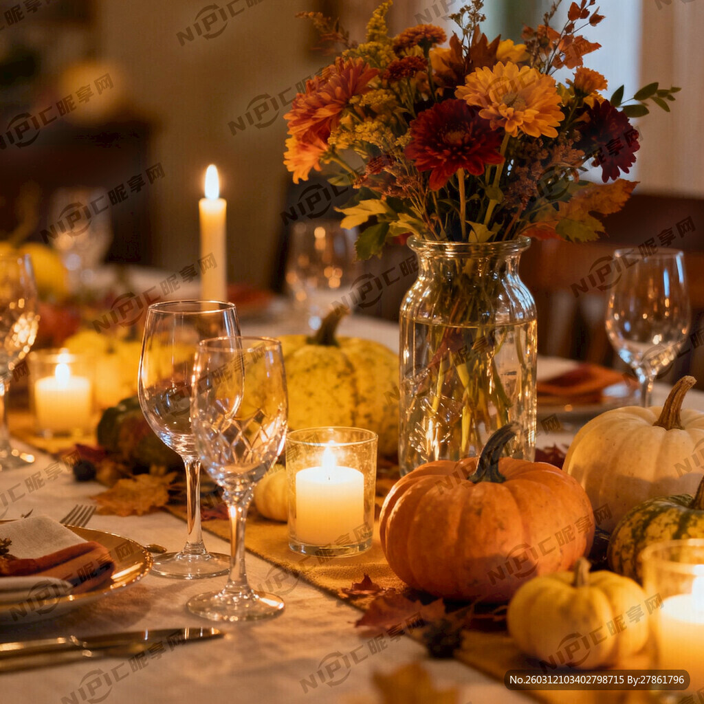感恩节餐桌中心饰品