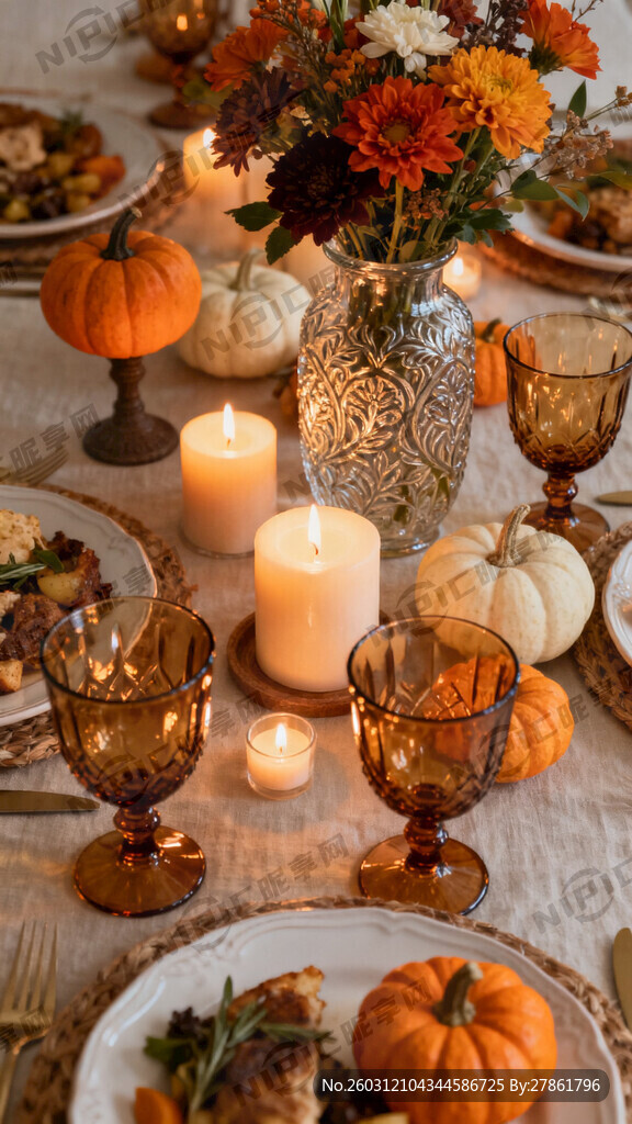 感恩节餐桌中心饰品