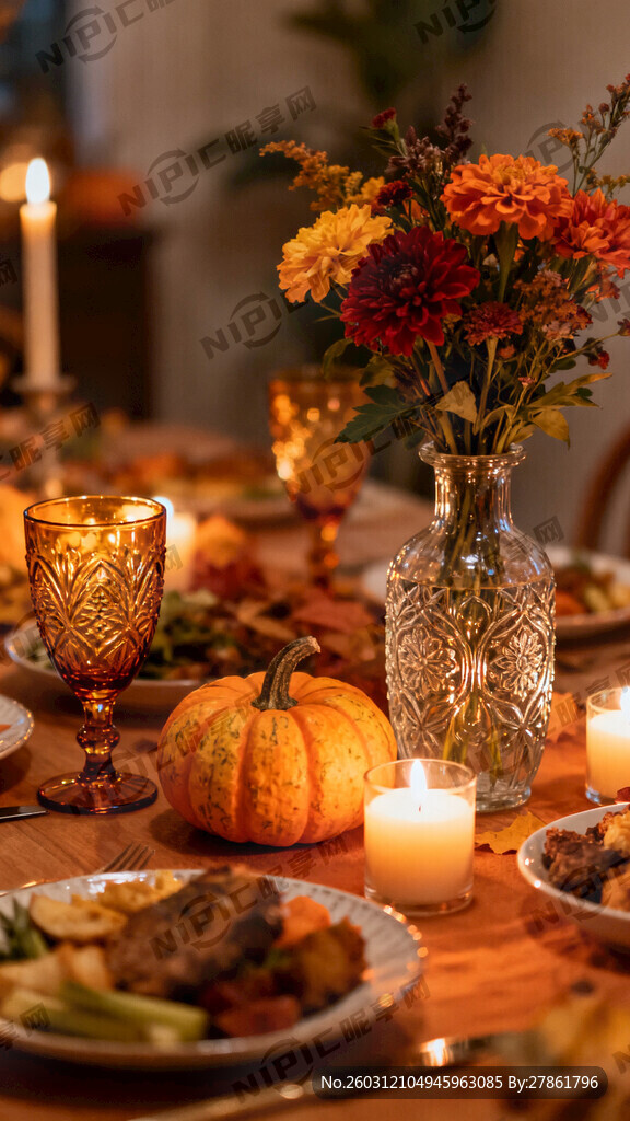 感恩节餐桌中心饰品