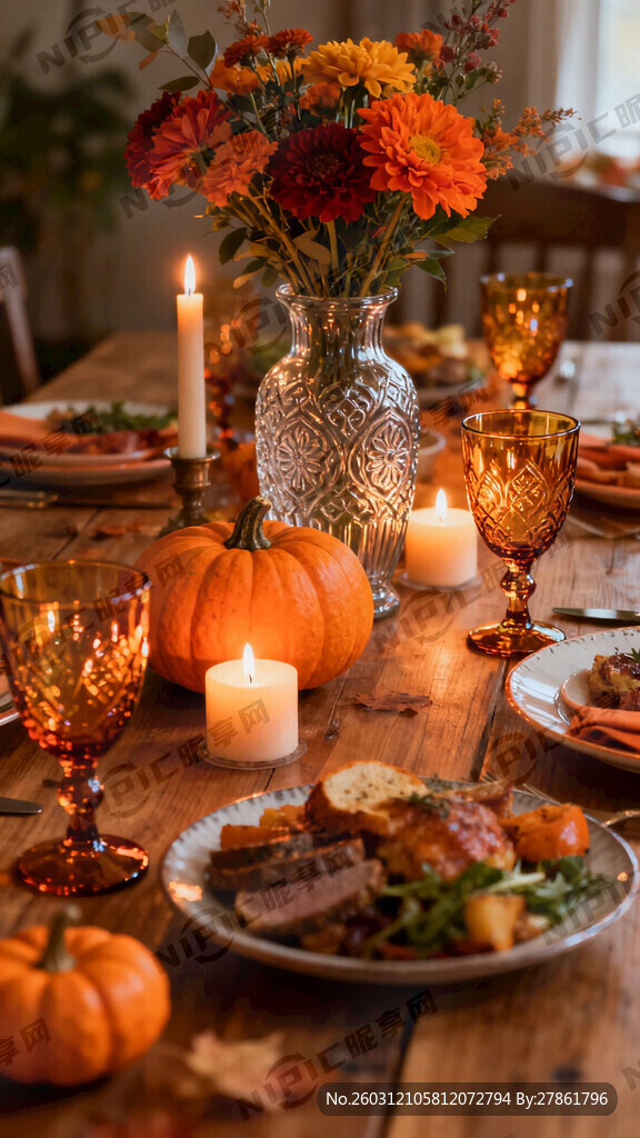 感恩节餐桌中心饰品