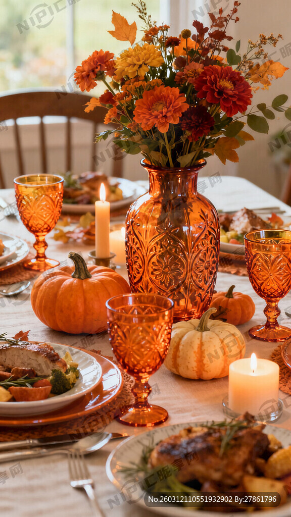 感恩节餐桌中心饰品