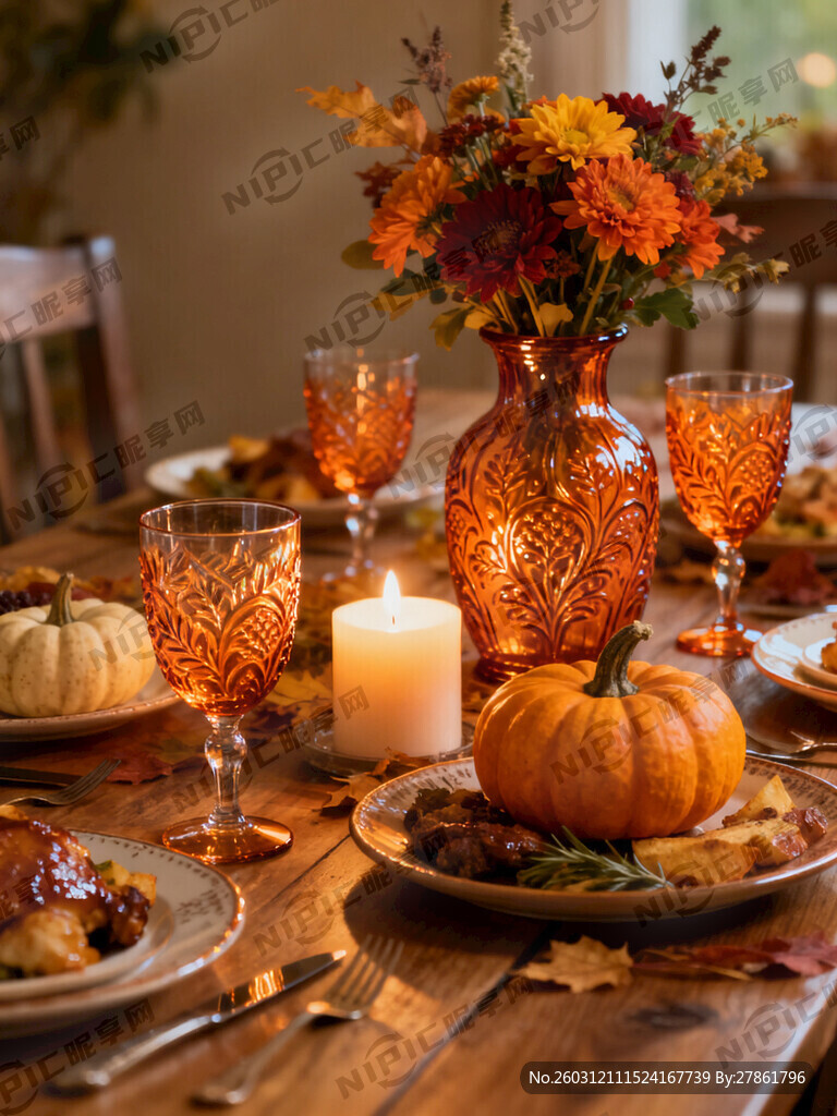 感恩节餐桌中心饰品