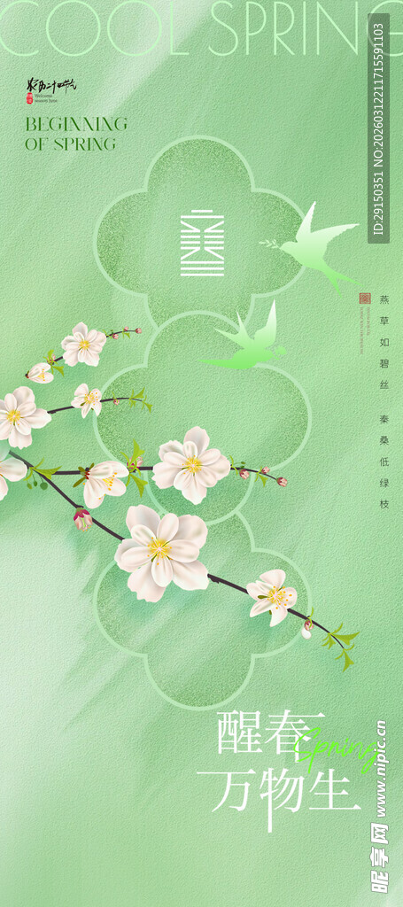 春日绽放的柔美粉色花枝