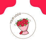 红玫瑰花束图案