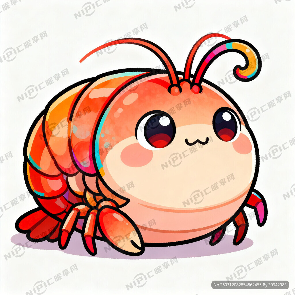 皮皮虾卡通手绘