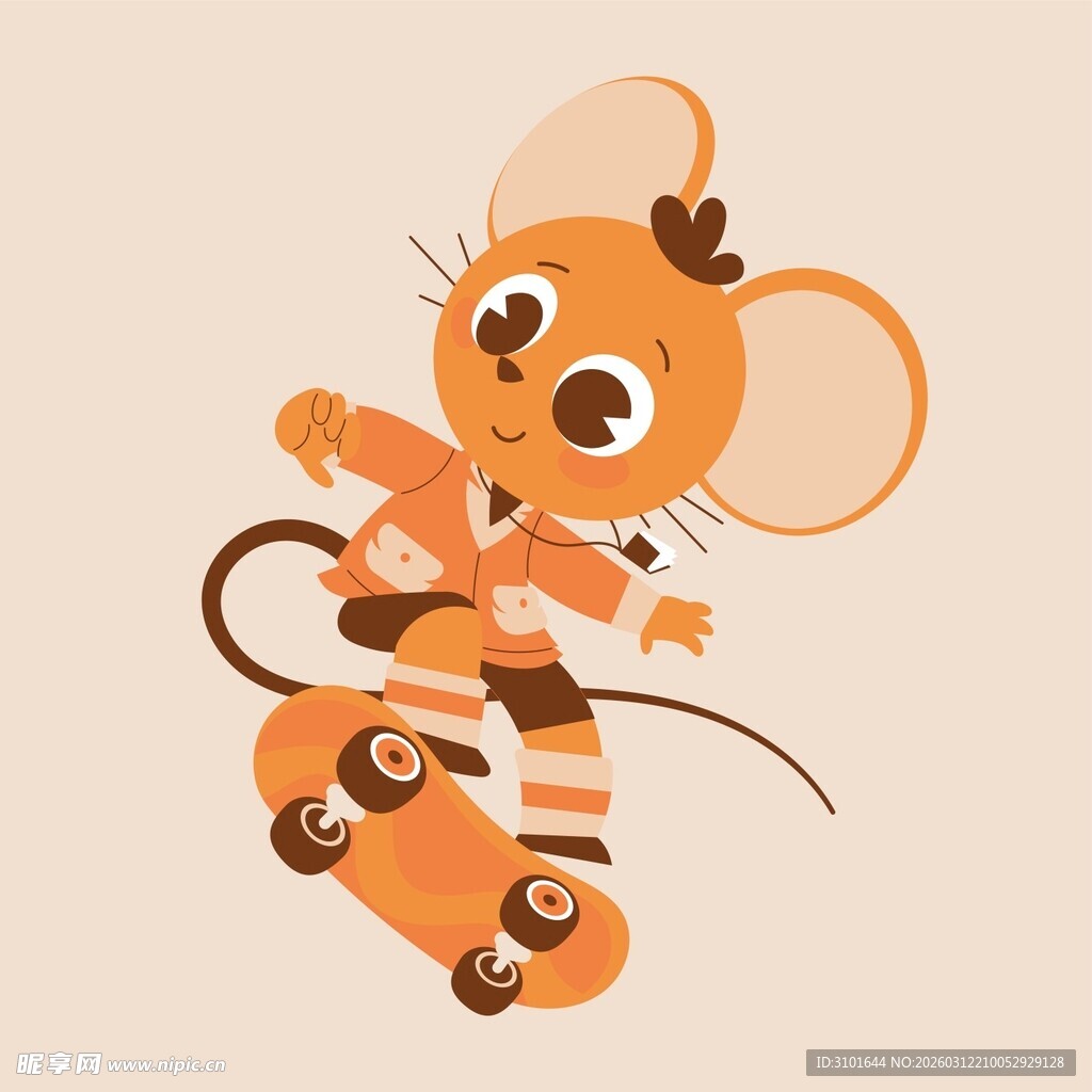 老鼠滑板卡通