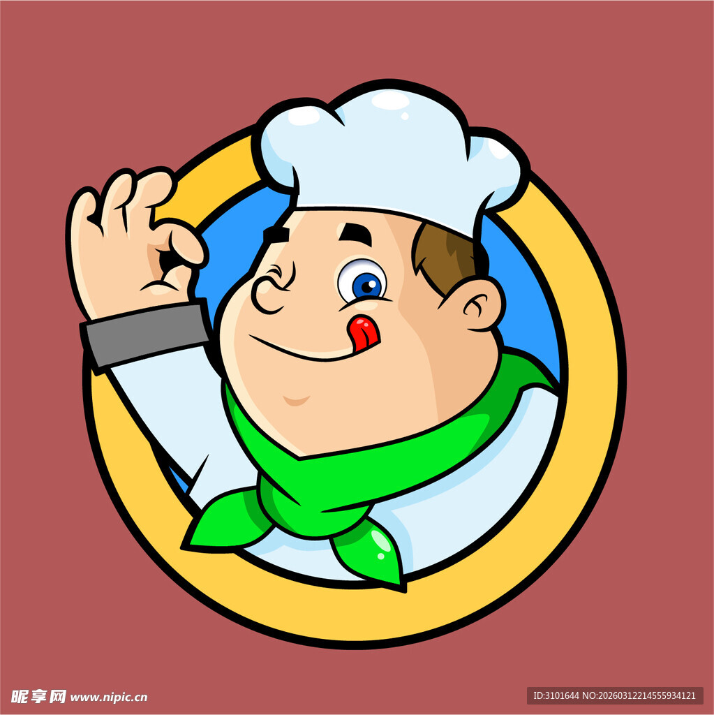厨师卡通头像标志