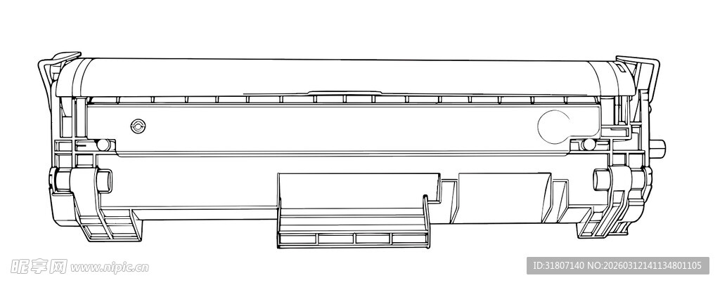  硒鼓线描 矢量图