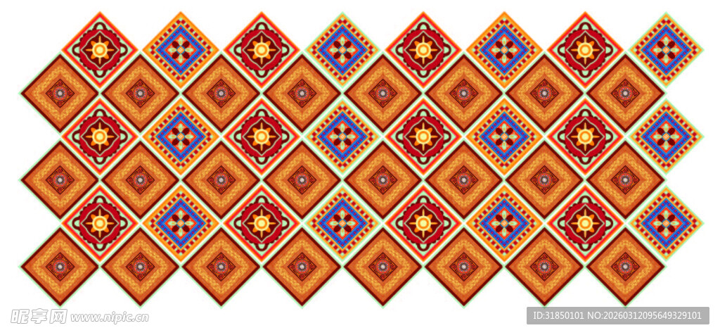 几何图案拼接古典装饰图形