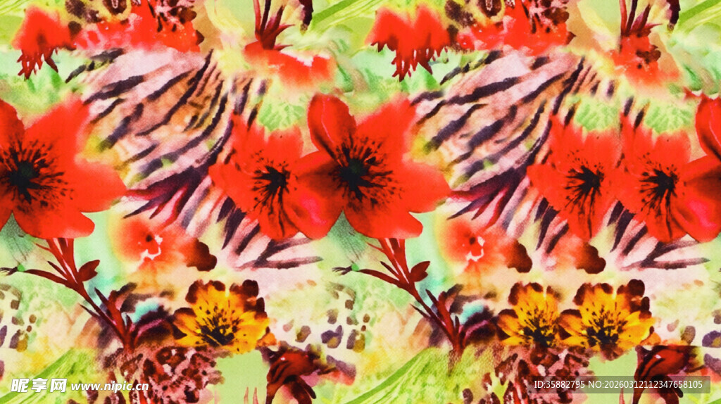 绚丽多彩花卉图案