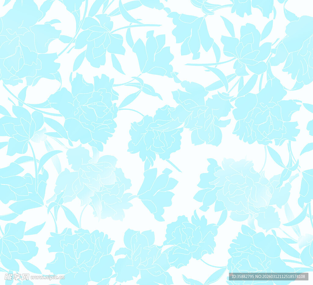 浅蓝色花卉图案背景
