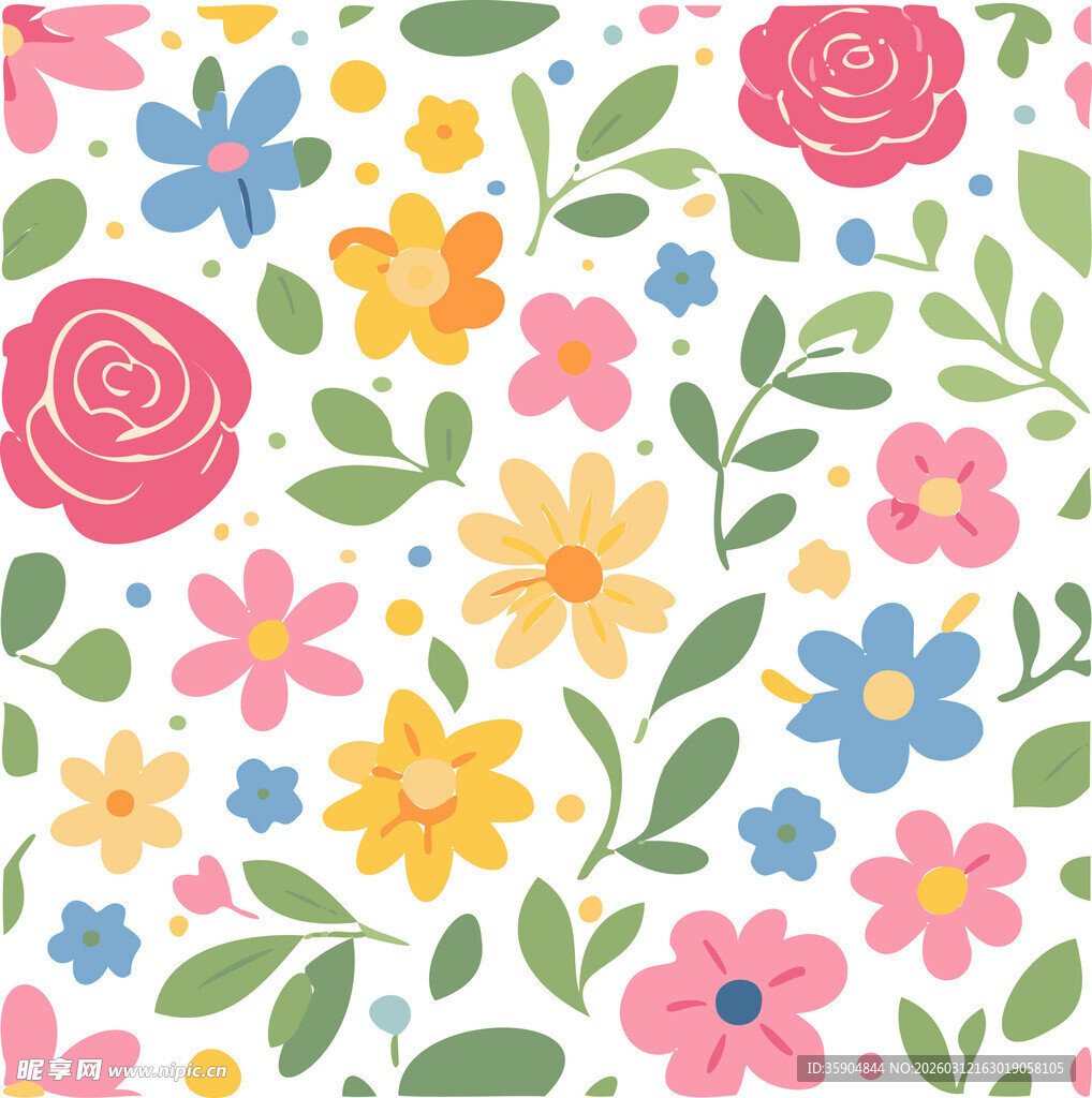 缤纷花卉图案