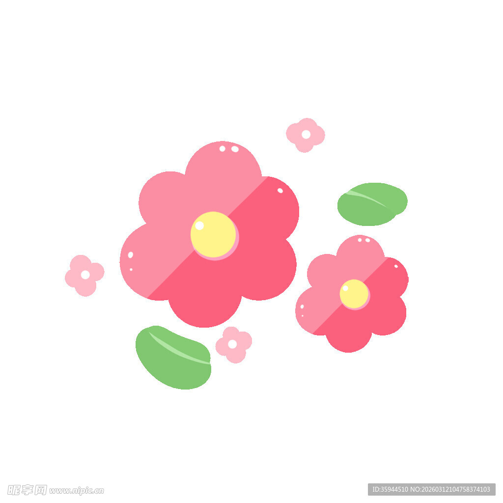 可爱粉色花朵插画