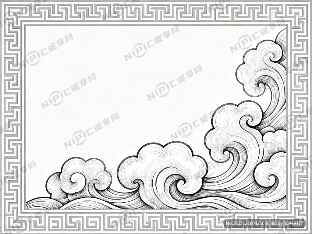 边框图案回形纹或万字纹