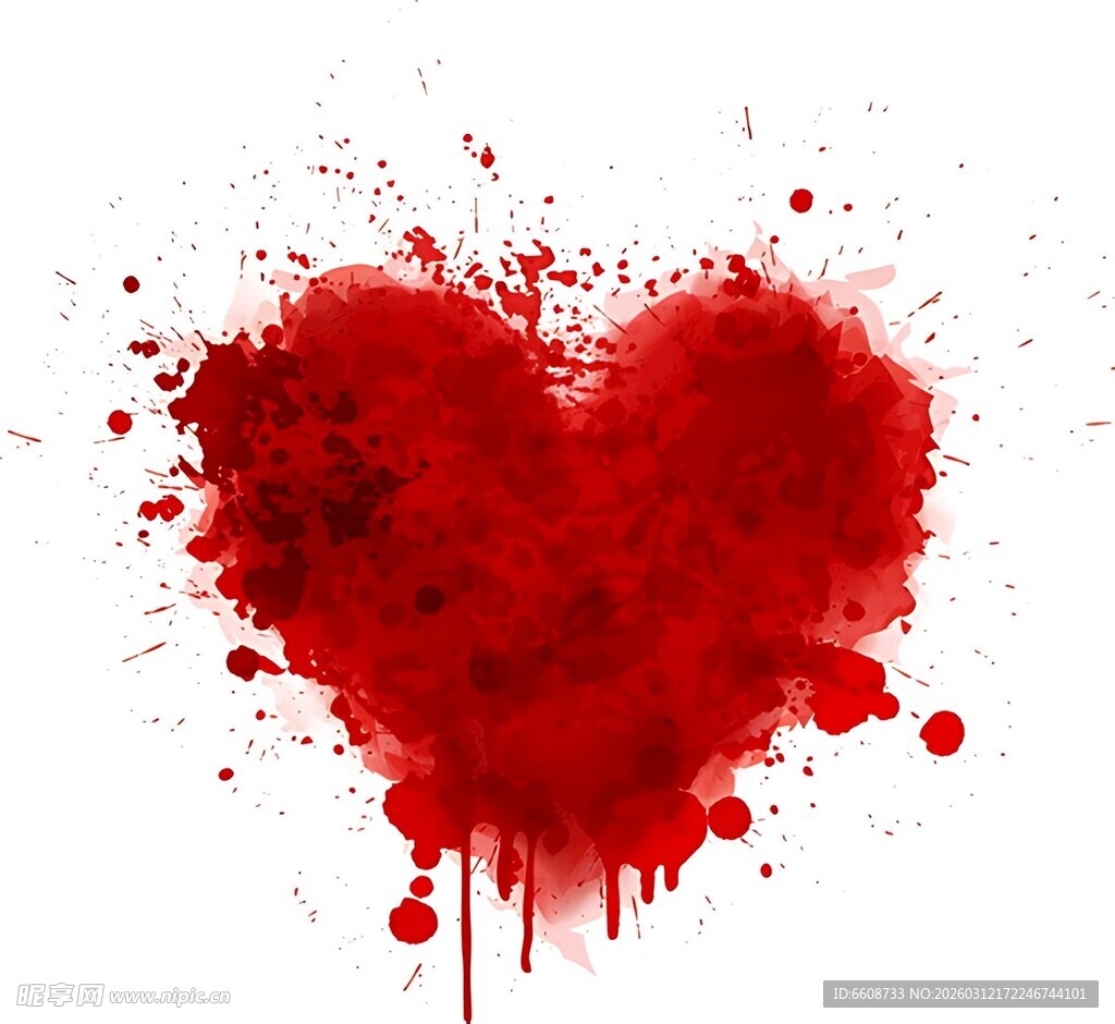 心形血渍图案
