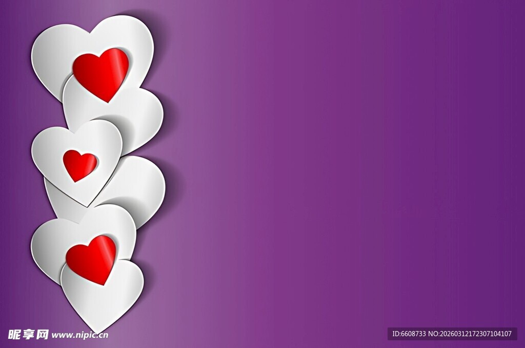 紫色背景的心形图案
