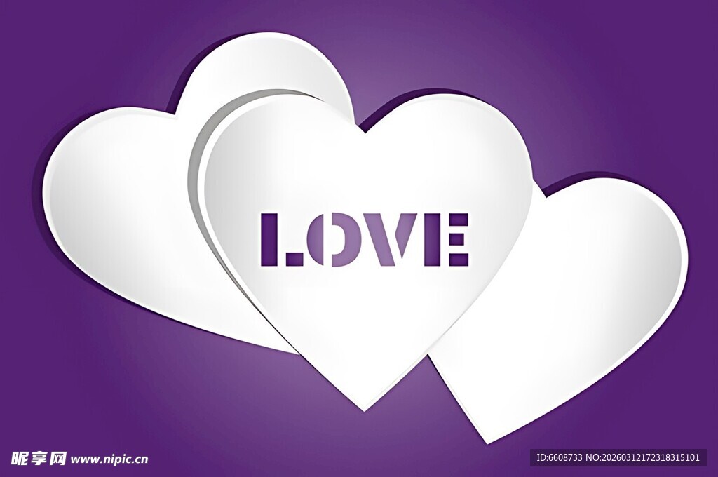 紫色爱心LOVE图案