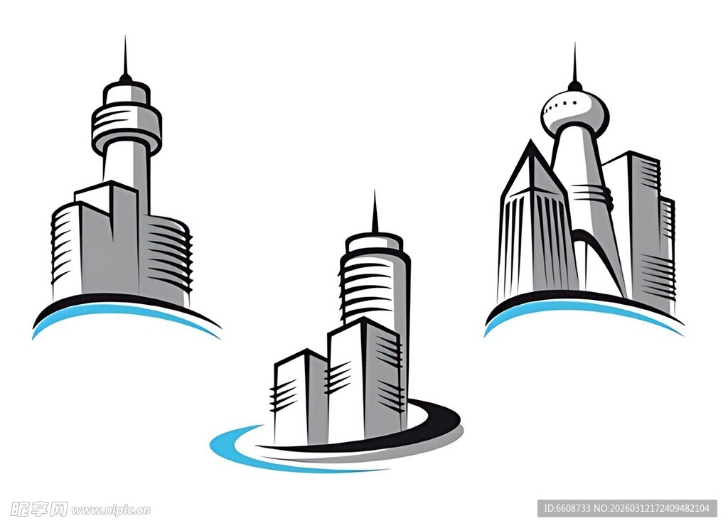 现代城市建筑图标设计