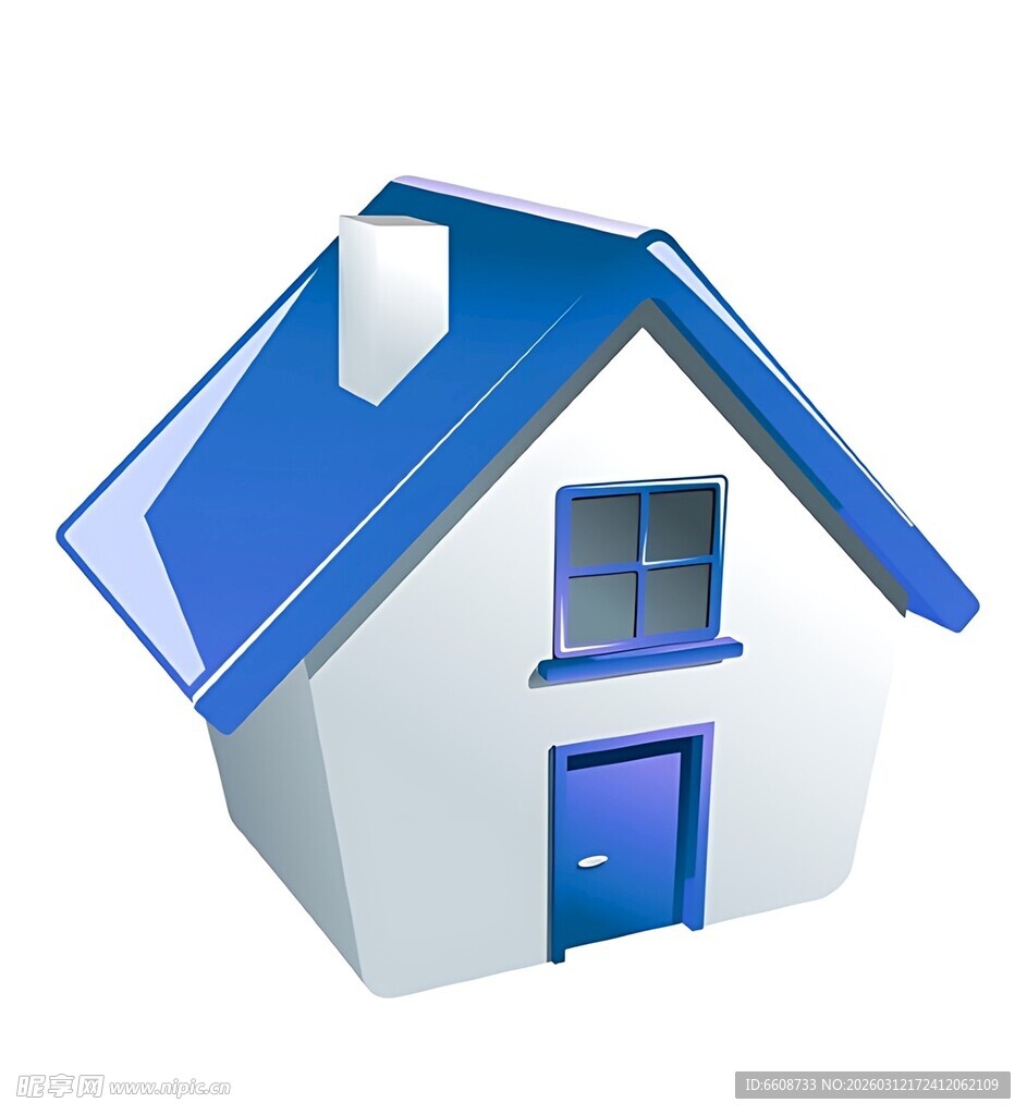 蓝顶白房3D模型