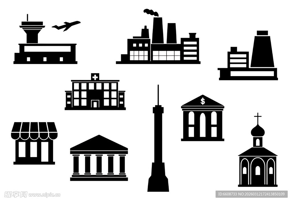 城市建筑剪影集合