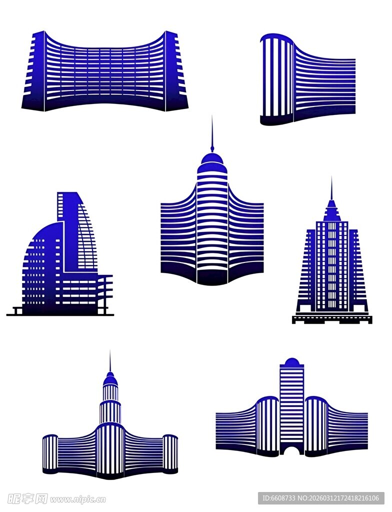 多样现代风格建筑模型