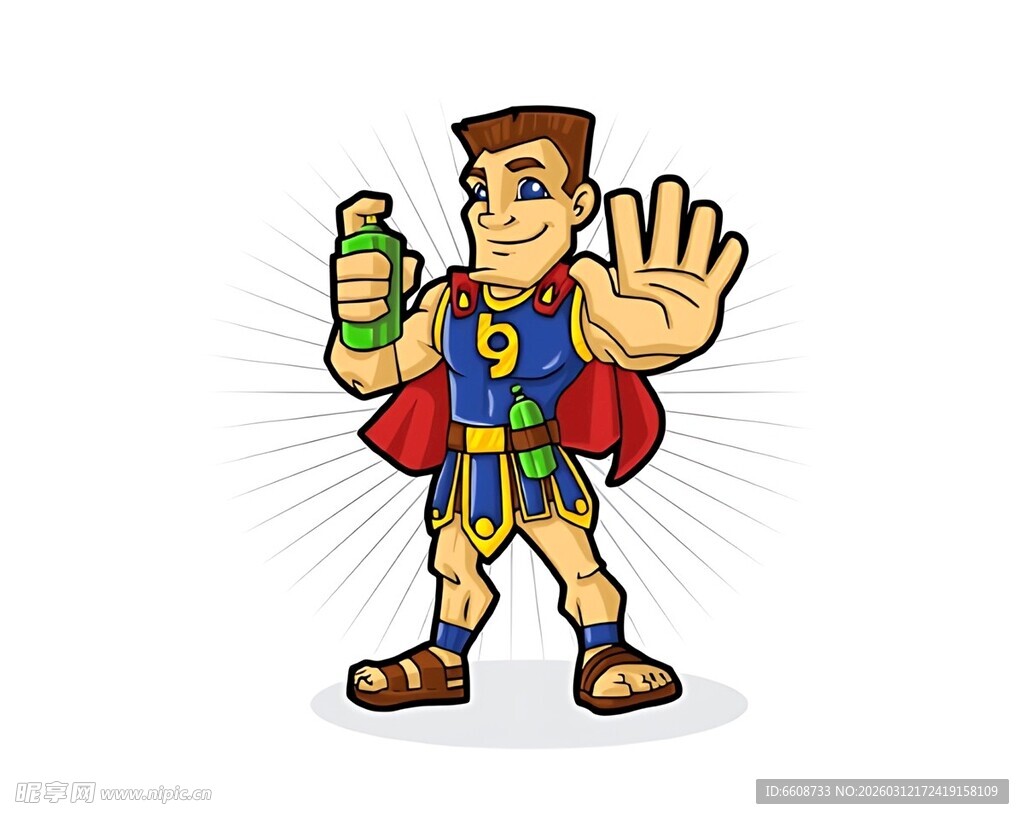 超级英雄售货员打招呼