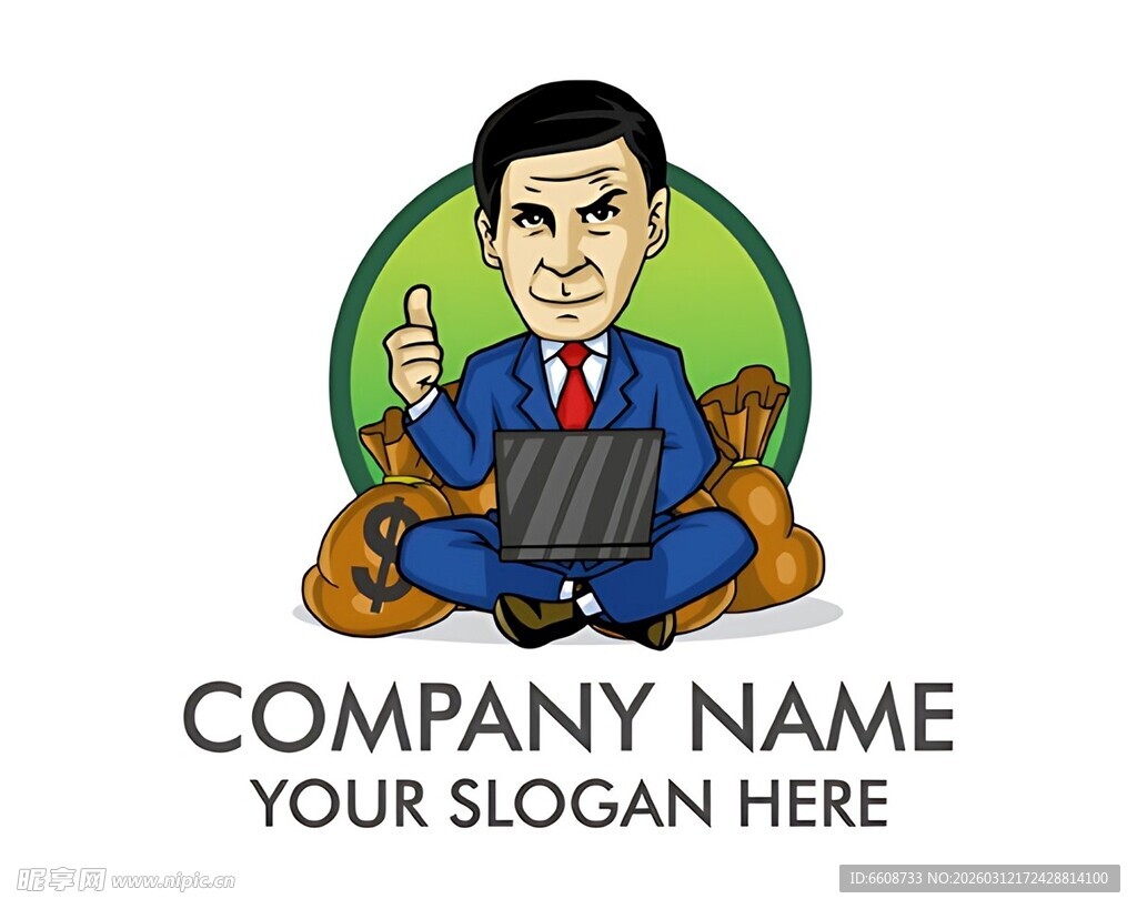 商务男士卡通形象标志