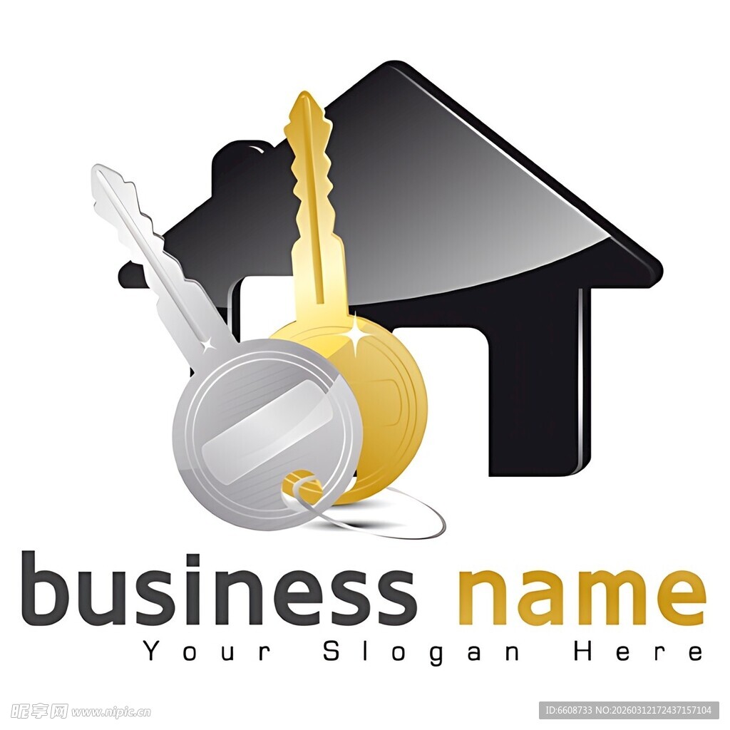 房屋钥匙标志设计模板