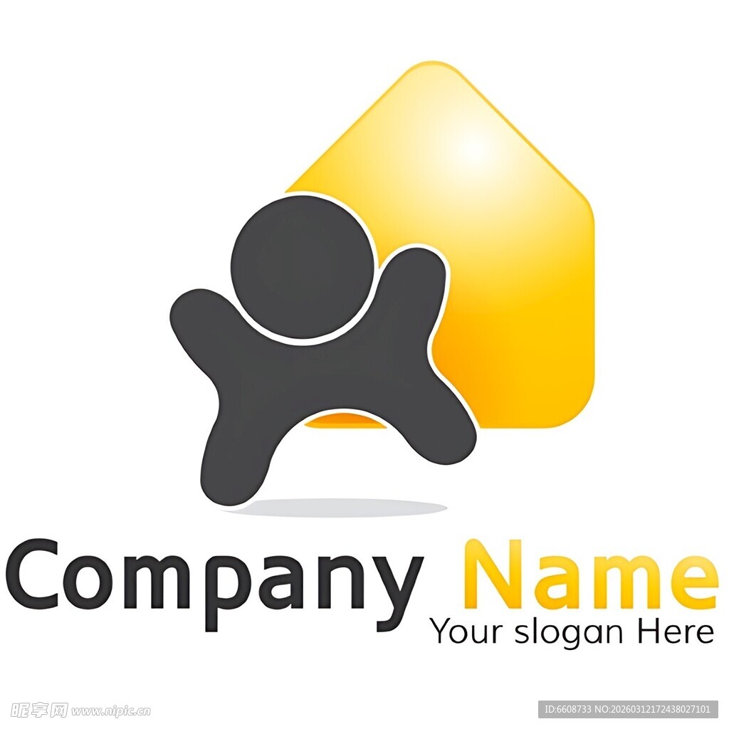 房屋与人的公司标志设计