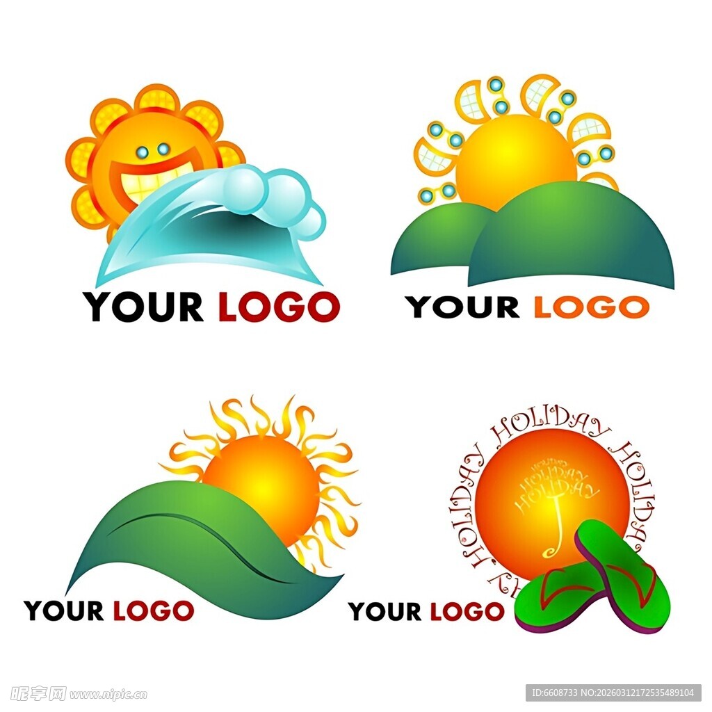 太阳主题标志设计示例