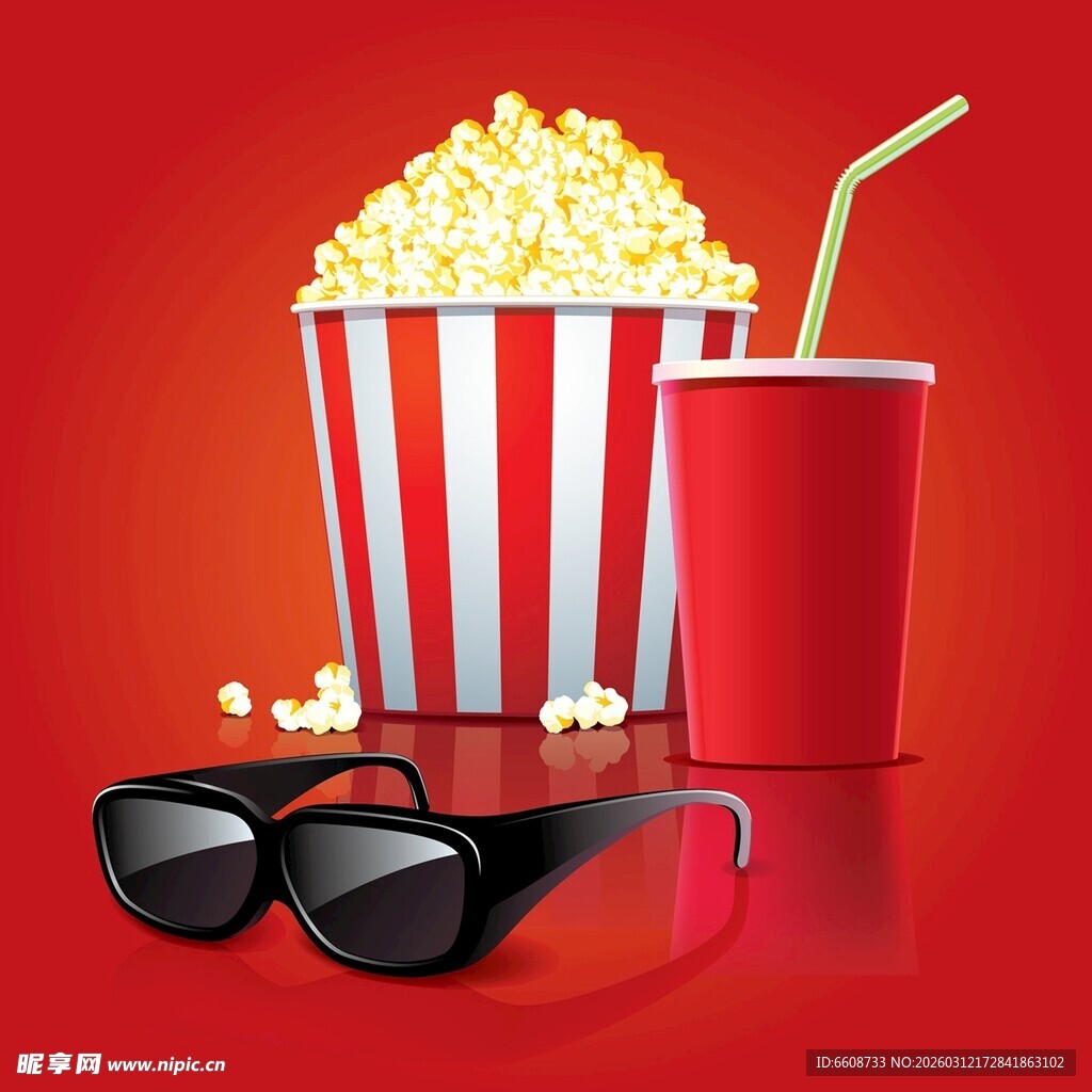 观影套餐爆米花饮料与眼镜
