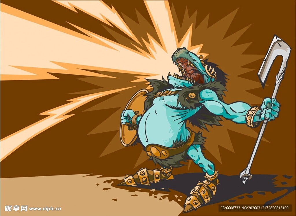 持叉怪物动态插画