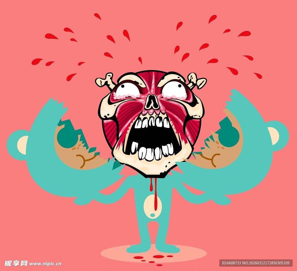 愤怒卡通人物双手抱头