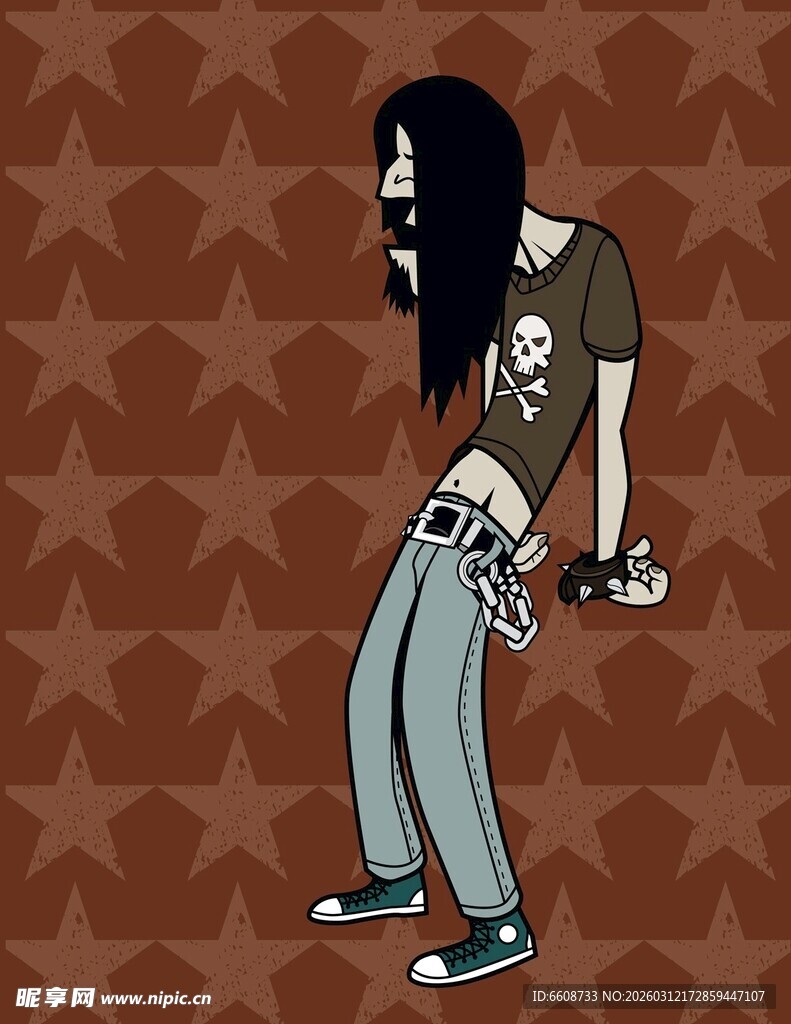 朋克风女孩时尚姿态