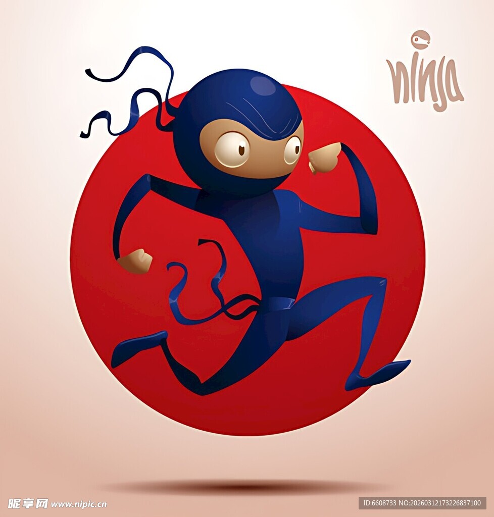 跳跃的蓝色忍者