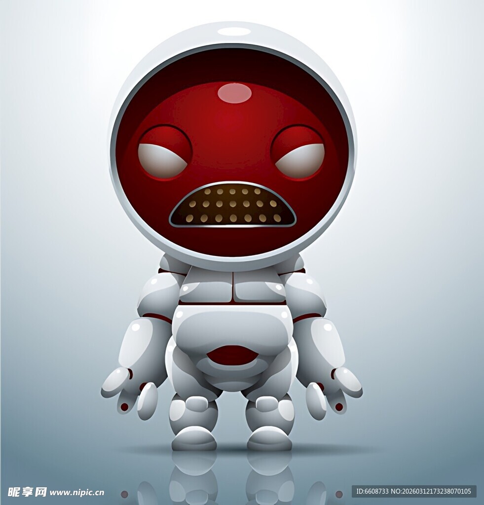 红色大眼机器人造型玩偶