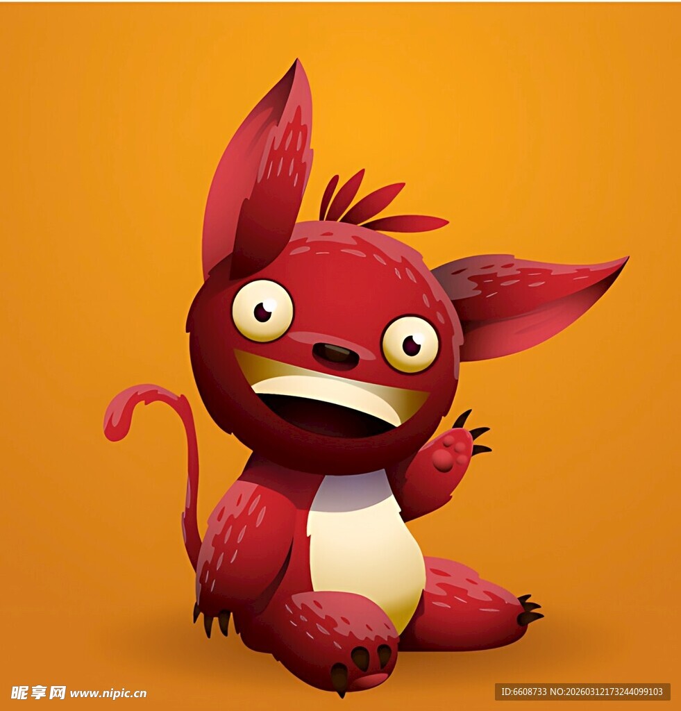 红色小精灵表情惊恐