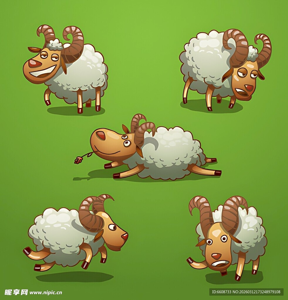 可爱搞笑的卡通绵羊形象
