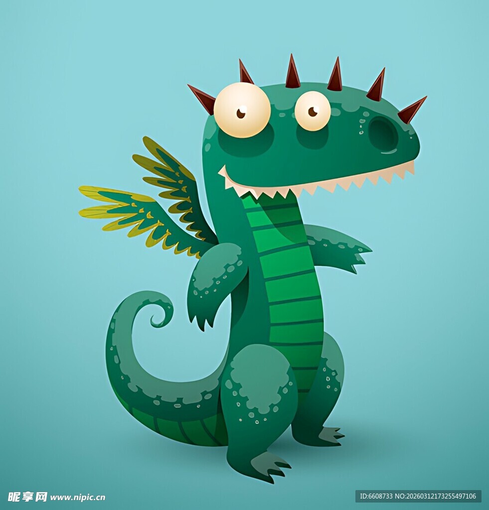 可爱绿龙卡通形象