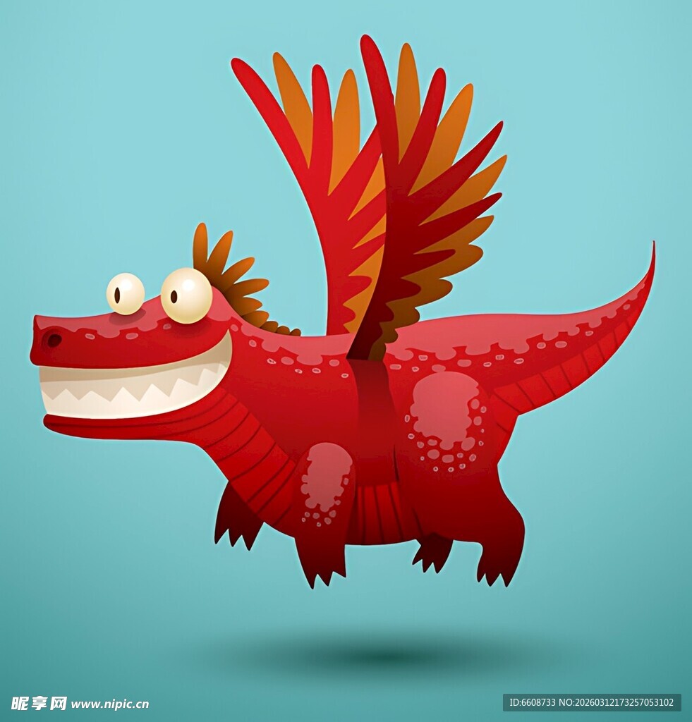 红色飞龙卡通形象